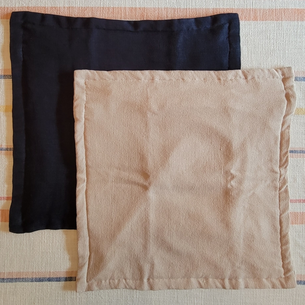 LUSH Decor 20x20 Linen Throw Pillow Covers, Navy/Beige